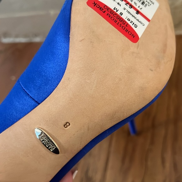 Blue Satin Women Shoes with Crystal Embellishments - Picture 5 of 5